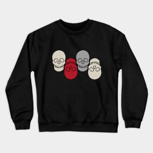 Simply Spooky Collection - Skulls - Bone White and Bat Black Crewneck Sweatshirt